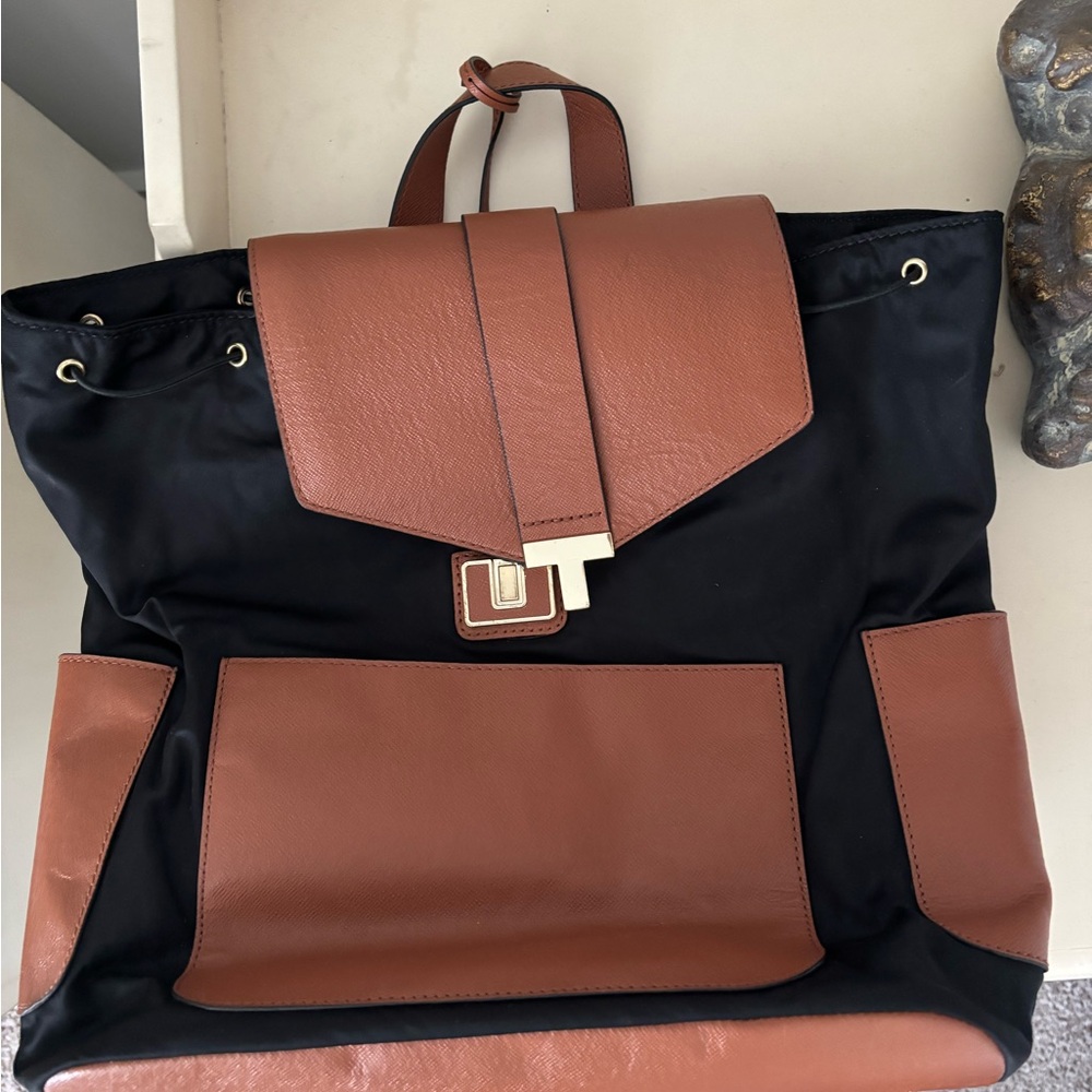 Elegant Black and Brown Women's Backpack